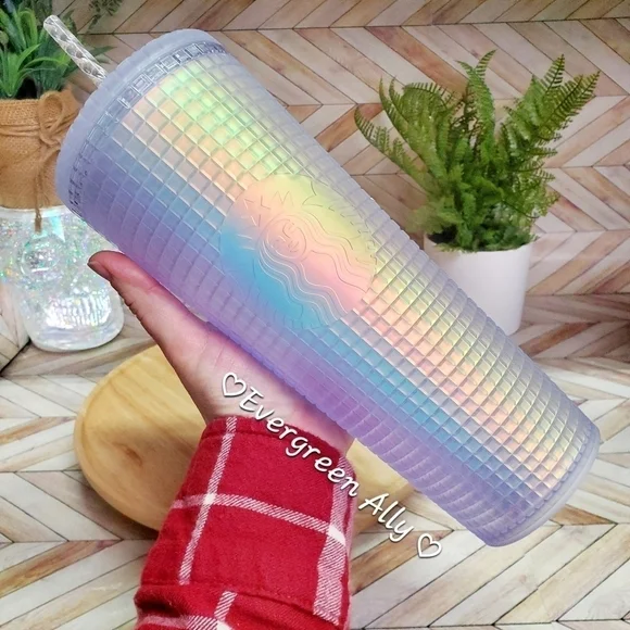 Starbucks Iridescent Grid Cold Cup 24 oz 2022 - Picture 2 of 9
